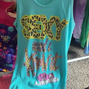 Lmfao Turquoise Graphic Tank Top
